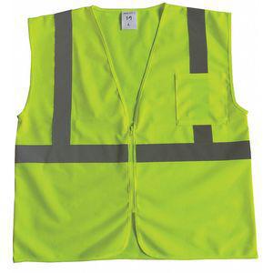 GRAINGER 53YL47 Yellow/Green with Silver Stripe Traffic Vest, Hook-and-Loop Closure, 5XL | CD2MDV