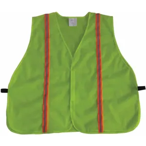 GRAINGER 53YL98 Traffic Vest, Yellow/Green with Silver Stripe, Universal | CD2HRR