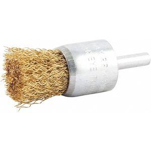 GRAINGER 66252838633 1 Inch Crimped Wire End Brush, 1/4 Inch Shank, 0.012 Inch Wire Dia. | CD2JEM 443N40