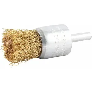 GRAINGER 66252838633 1 Inch Crimped Wire End Brush, 1/4 Inch Shank, 0.012 Inch Wire Dia. | CD2JEM 443N40