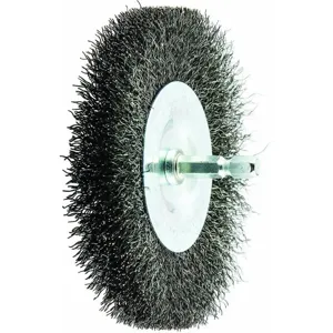 GRAINGER 66252838669 4 Inch Crimped Wire Wheel Brush, Shank Mounting, 0.009 Inch Wire Dia. | CD2JED 443M51