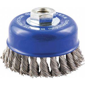 GRAINGER 66252838700 Knotted Wire Cup Brush, 0.020 Inch Wire Dia., 1 Inch Bristle Trim Length | CD3PXM 443N94