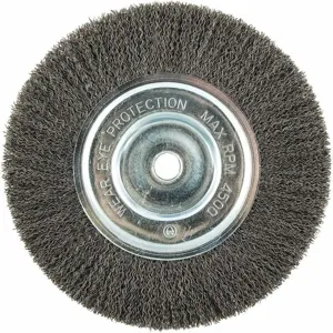 GRAINGER 66252838767 Crimped Wire Wheel Brush, Arbor Hole Mounting, 0.014 Inch Wire Dia. | CD3UBM 443M40