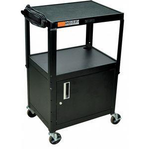 GRAINGER AVJ42C Audio-Visual Cart Shelf, Black, 24 x 18 x 42 Inch Size | CD3FJJ 8RHH2