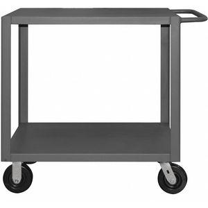 GRAINGER HET-2436-2-5K-95 Steel Flat Handle Utility Cart, 4800 Lbs. Load Capacity, No. of Shelves 2 | CD2KMN 8W832