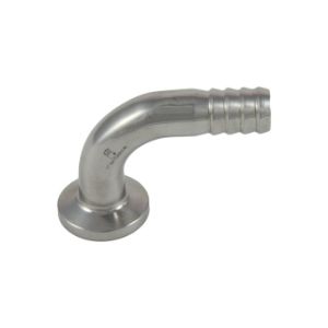 APPROVED VENDOR TC05B12-90 Connection Adapter, 1/2 Inch Tri Clover x 1/2 Inch Hose Barb with 90 Deg. bend | CF6CGT