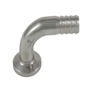 APPROVED VENDOR TC075B34-90 Connection Adapter, 3/4 Inch Tri Clover x 3/4 Inch Hose Barb with 90 Deg. bend | CF6CGX