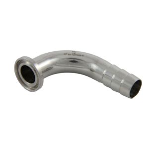 APPROVED VENDOR TC075B58-90 Connection Adapter, 3/4 Inch Tri Clover x 5/8 Inch Hose Barb with 90 Deg. bend | CF6CGV