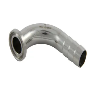 APPROVED VENDOR TC075B58-90 Connection Adapter, 3/4 Inch Tri Clover x 5/8 Inch Hose Barb with 90 Deg. bend | CF6CGV