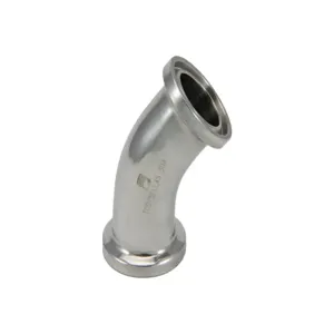 APPROVED VENDOR TC075ELL45 Elbow, 3/4 Inch Size, Tri Clover Compatible, 45 Deg. Bend | CF6CKH