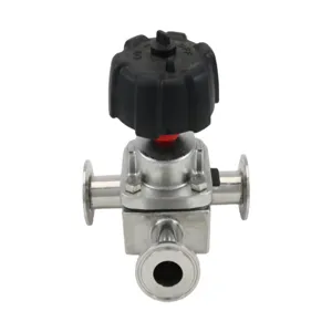 APPROVED VENDOR TC10VDIA-3W Diaphragm Valve, 1 Inch Size, Tri Clover Compatible, 3-Way | CF6CJU