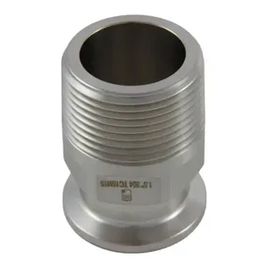 APPROVED VENDOR TC15M15 Connection Adapter, 1.5 Inch Tri Clover x 1.5 Inch Male NPT | CF6CER