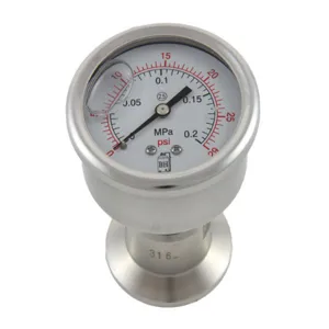 APPROVED VENDOR TC15SPG30RM Sanitary Pressure Gauge, Tri Clover Compatible, 0-30 PSI, Rear Mount | CF6CTU