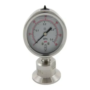 APPROVED VENDOR TC15SPG60BM Sanitary Pressure Gauge, Tri Clover Compatible, 0-60 PSI, Bottom Mount | CF6CTT