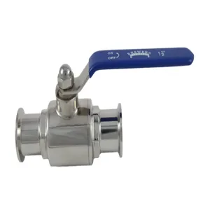 APPROVED VENDOR TC15VBALL Ball Valve, 1.5 Inch Tri Clover Compatible, Economy, Flat Handle Design | CF6CAX