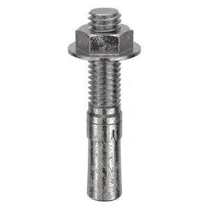 RED HEAD WW-3822 Expansion Wedge Anchor, 3/8 Inch Dia., Plain, Stainless Steel, 50Pk | CD2WMG 2G570