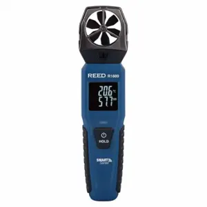 REED INSTRUMENTS R1600 Vane Anemometer, Rotating Vane/Thermistor, Data Logging, 118 to 4921 fpm | CT8VTB 798FP5