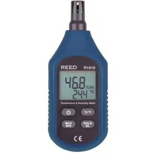 REED INSTRUMENTS R1910 Temperature and Humidity Meter, Compact Series | CD4DAM