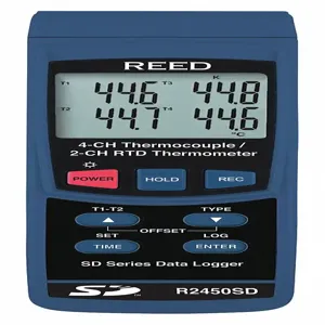 REED INSTRUMENTS R2450SD Thermocouple Thermometer, 2 Channels | CH6RGZ 56HN59