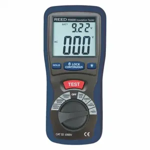 REED INSTRUMENTS R5600-NIST Insulation Tester, NIST Certified, 250V, 500V or 1000V Test Voltages | CD4DGZ