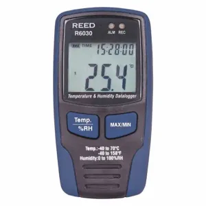 REED INSTRUMENTS R6030-NIST Temperature and Humidity Datalogger, NIST Certified, -40 to 70 deg C | CD4DAV