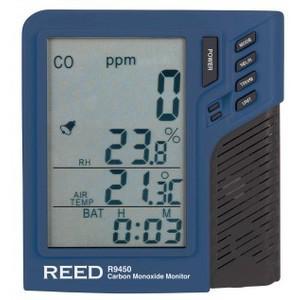REED INSTRUMENTS R9450 Kohlenmonoxidmonitor, Temperatur- und Luftfeuchtigkeitsanzeige, bis zu 999 ppm | CD4DCZ