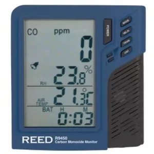 REED INSTRUMENTS R9450 Carbon Monoxide Monitor, Temperature and Humidity Display, Upto 999ppm | CD4DCZ