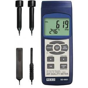 REED INSTRUMENTS SD-9901-NIST Air Quality Meter, Indoor, Datalogger, NIST Certified, O2, CO2, CO, Temp/RH | CD4DDH