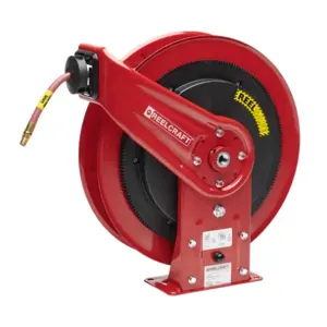 REELCRAFT RS7650 OLP Hose Reel, Controlled Return, Low Pressure, With Hose Bumper, 3/8 Inch x 50 ft. Size | CJ6TBY