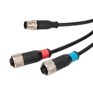 REER CSY12RX Muting Receiver Cable, 5-Pin M12 Quick-Disconnect To 5-Pin M12 Quick-Disconnects, 5-Pole | CV7ELW