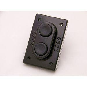REES 00579-101 Double Push-button, Plunger, Plastic, Black/black | AX3KQX
