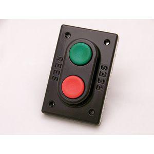 REES 00579-132 Double Push-button, Plunger, Plastic, Green/red | AX3KQY