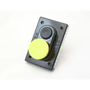 REES 01619-014 Double Plunger Push-button, Plastic, Black/yellow | AX3KTR