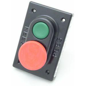 REES 03605-132 Doppelstößel-Druckknopf, grün/rot | AX3KXY