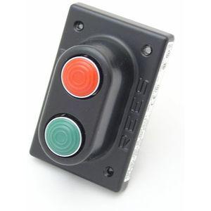 REES 04947-032 Kunststoff-Kolbendruckknopf, grün/rot, 1 Größe | AX3LBG