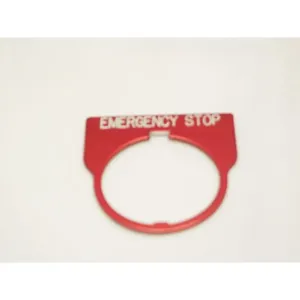 REES 09013-004 Legend Plate, Standard, Emergency Stop, Red | AX3LJH