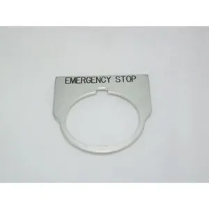 REES 09014-004 Legend Plate, Standard, Emergency Stop, Clear | AX3LJN