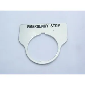 REES 09017-004 Legend Plate, Standard, Emergency Stop, Clear | AX3LLZ