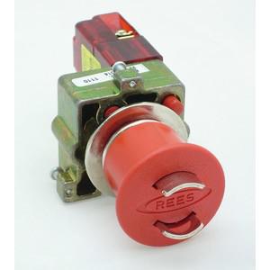 REES 22102-012 Emergency Stop Push-button With Contact Block, Red | AX3LNZ
