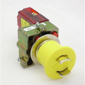 REES 22102-014 Emergency Stop Push-button With Contact Block, Yellow | AX3LPA