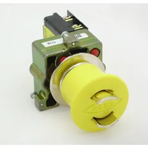 REES 22102-104 Emergency Stop Push-button, Delrin, Yellow | AX3LPB