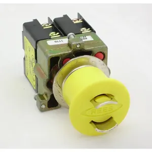 REES 22102-124 Emergency Stop Push-button, Lockable, Yellow | AX3LPC