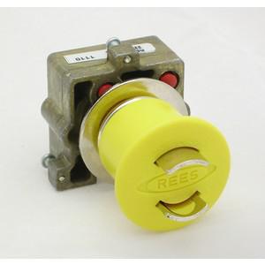 REES 22102-524 Emergency Stop Push-button, Lockable, Yellow | AX3LPT