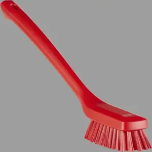 REMCO 41854 Cleaning Brush, Narrow, Long Handle, 16.54 Inch Size, Hard, Red | CM7RDQ