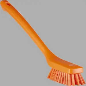 REMCO 41857 Cleaning Brush, Narrow, Long Handle, 16.54 Inch Size, Hard, Orange | CM7RDT