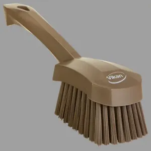 REMCO 419266 Washing Brush, Short Handle, Stiff, 10 Inch, PP/PBT, Brown | CM7PMC