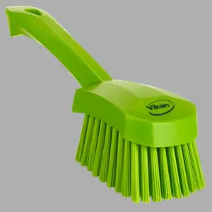 REMCO 419277 Washing Brush, Short Handle, Stiff, 10 Inch, PP/PBT, Lime | CM7PMA