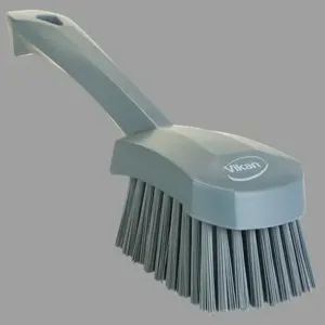 REMCO 419288 Washing Brush, Short Handle, Stiff, 10 Inch, PP/PBT, Gray | CM7PMB