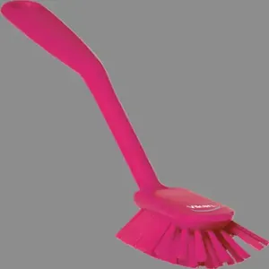 REMCO 42371 Dish Brush, Scraping Edge, Medium, 11 Inch Size, PP/PBT, Pink | CM7QYW