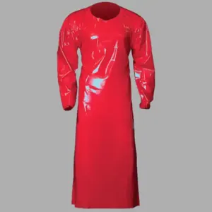 REMCO 86044 Gown, 6 Mil, Extra Large, 50 Inch Length, Red | CM7QVN